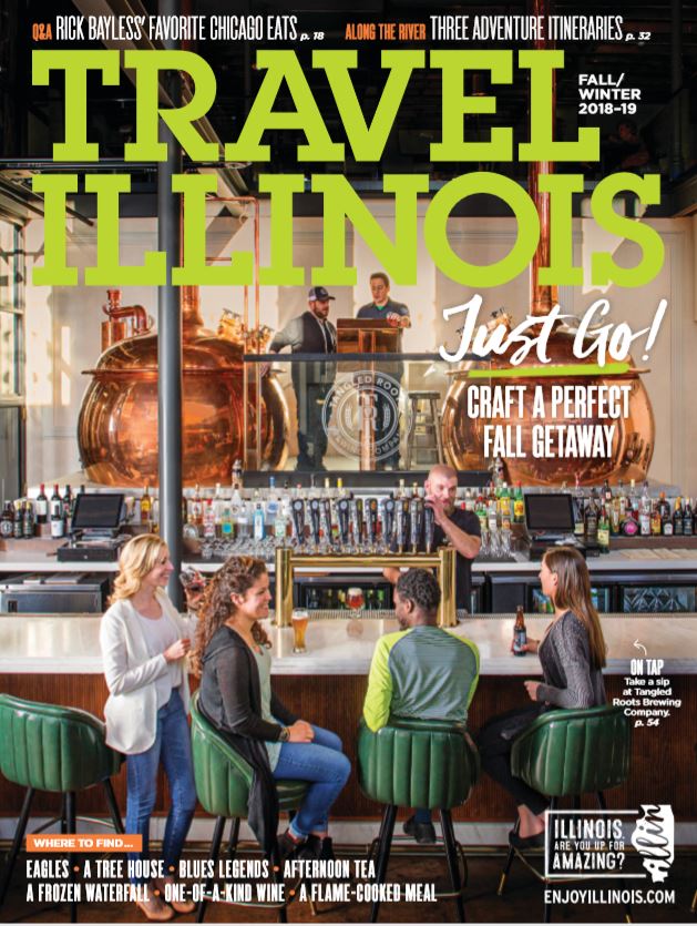 Cover of Fall/Winter Travel Illinois featuring people at a brewery
